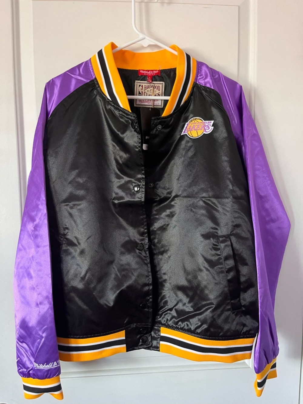 Mitchell & Ness Los Angeles Lakers Satin Jacket - Black, Purple & Gold NWT